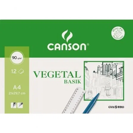 Canson Papel Vegetal Basik A4 90g 12 Hojas